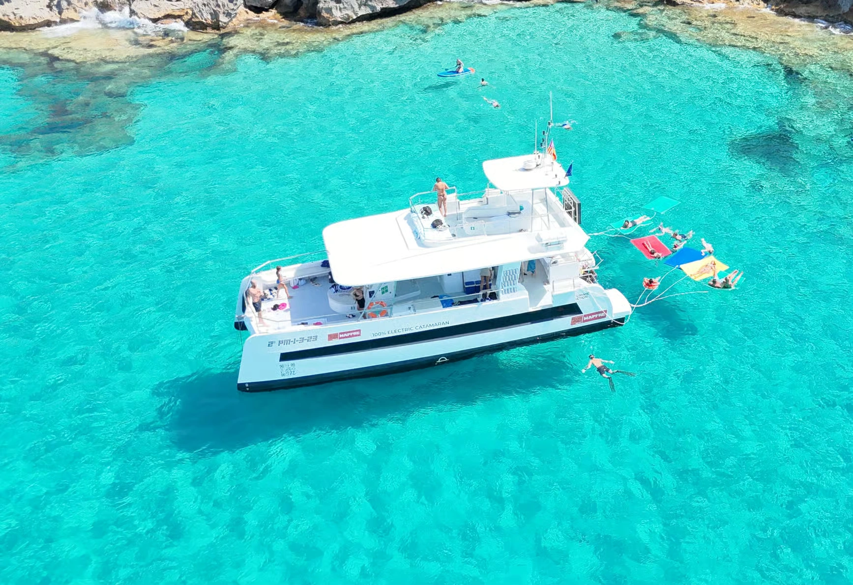 Palma catamaran with snorkeling, SUP, snacks and welcome drink