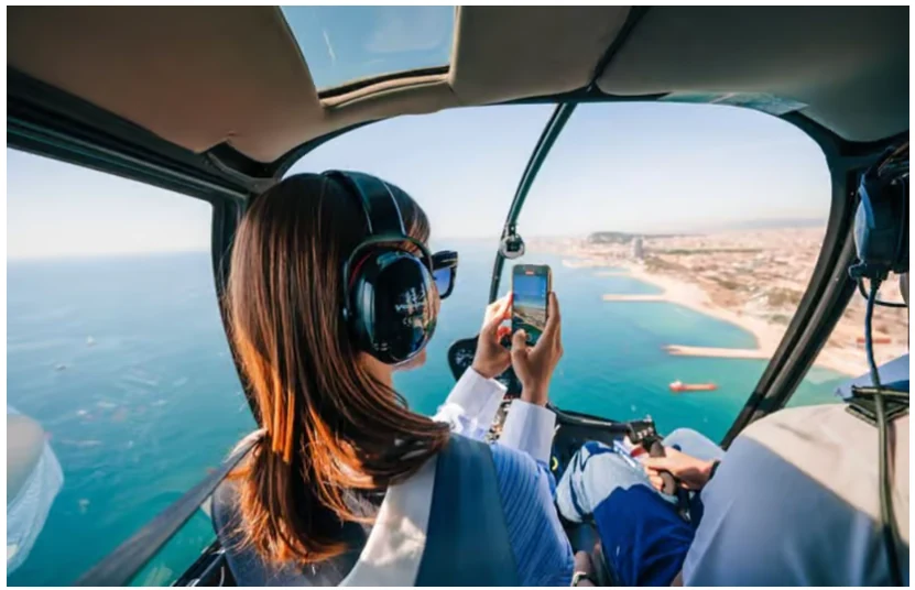 Helikopterflug Monaco über der Französischen Riviera