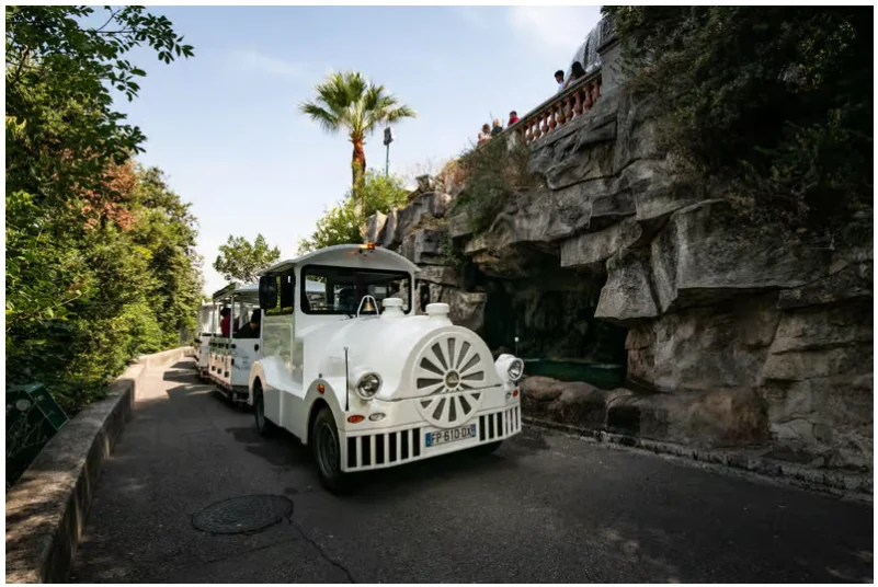 Nice electric tourist train with panoramic views