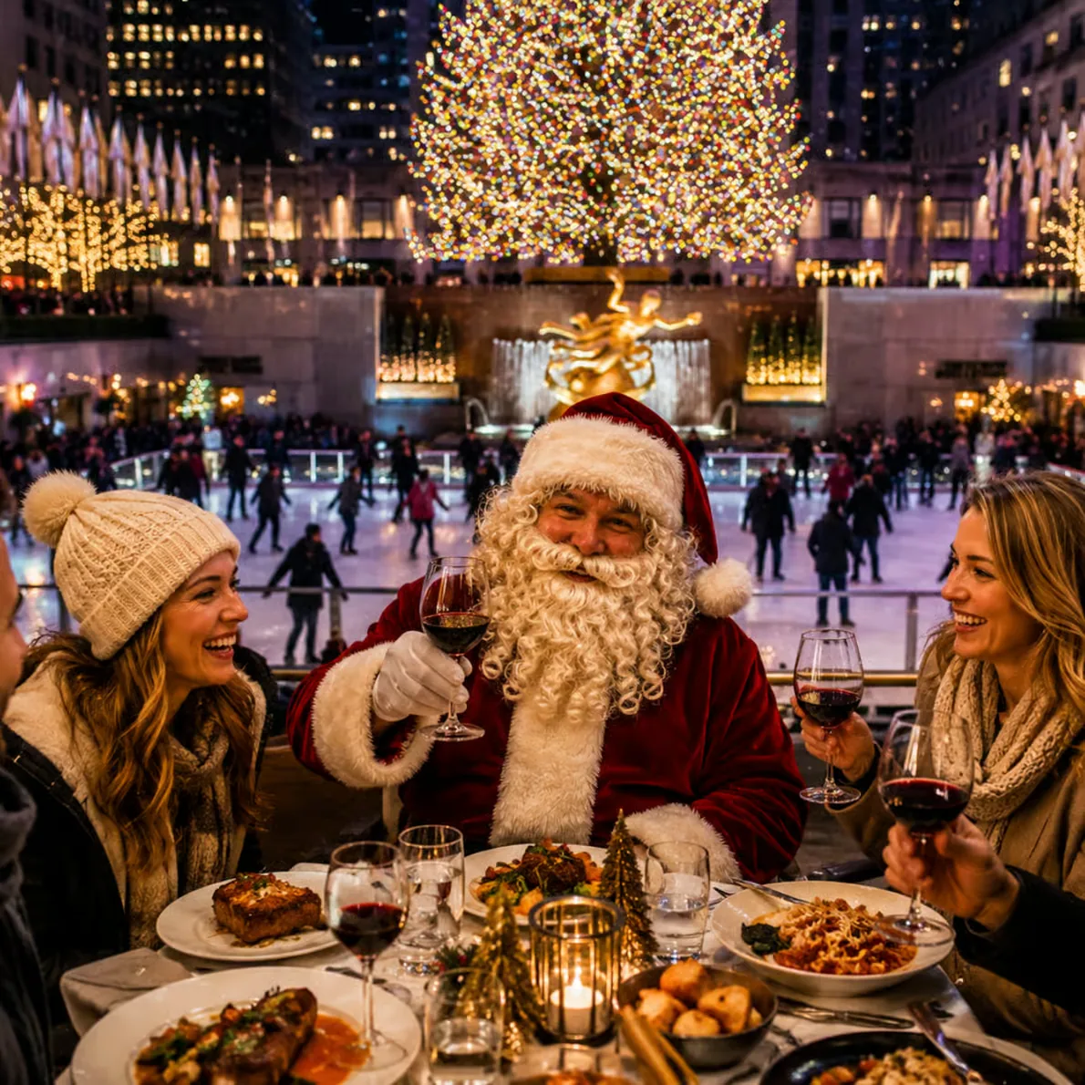 Visite de Noël avec le Père Noël à New York et dîner