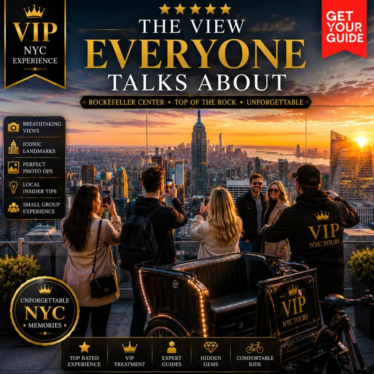 Times Square and Broadway night tour with pedicab dinner