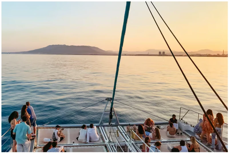 Catamaran cruise in Málaga at sunset