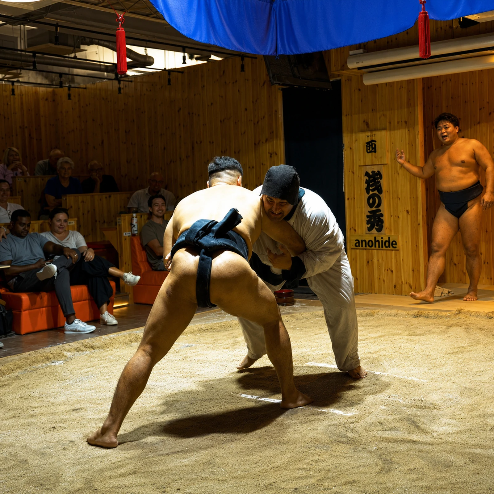Spectacle de sumo à Tokyo avec fondue japonaise et geisha