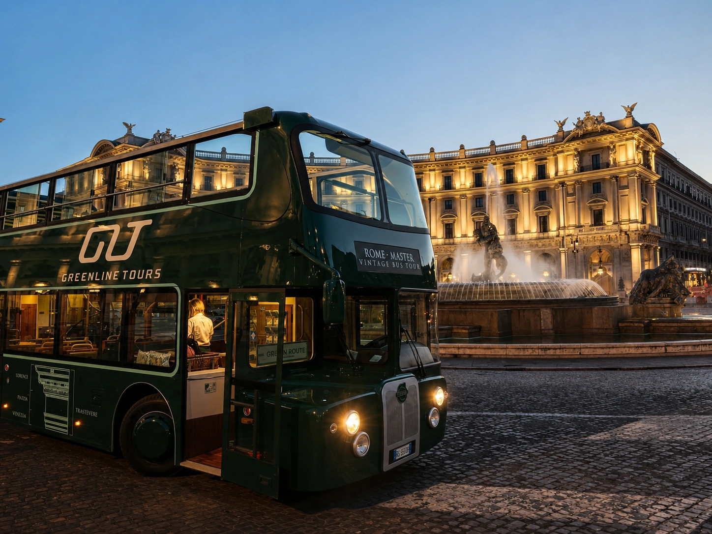 Rome night bus tour | Open-top panoramic route