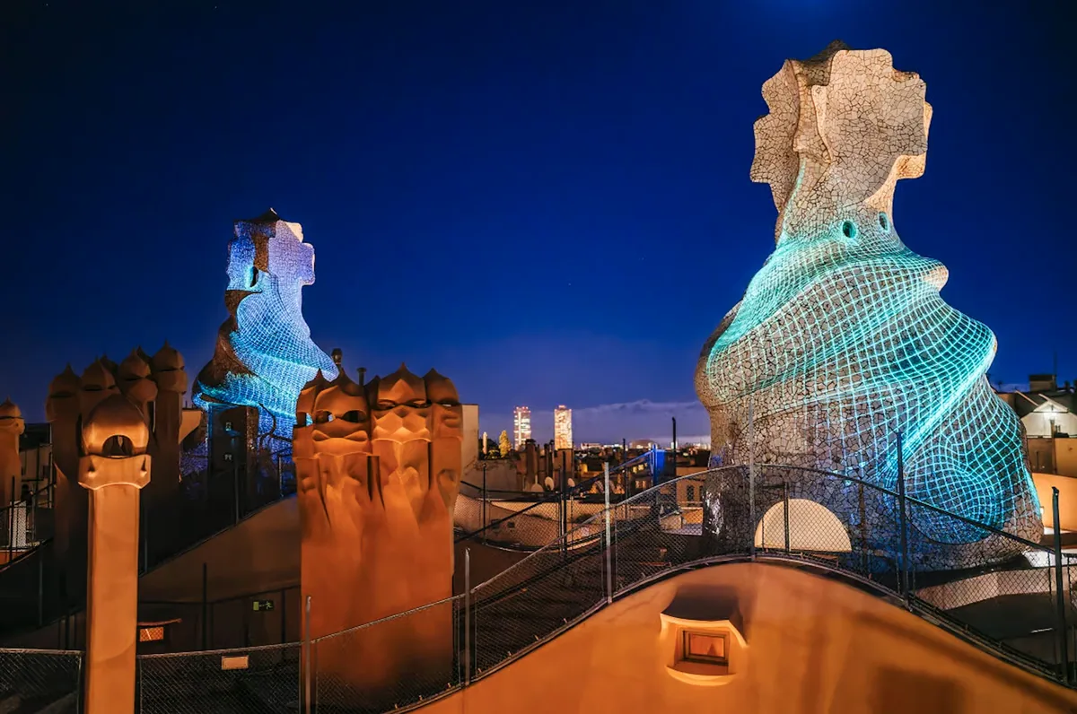 La Pedrera night experience Barcelona: skip-the-line ticket and rooftop show