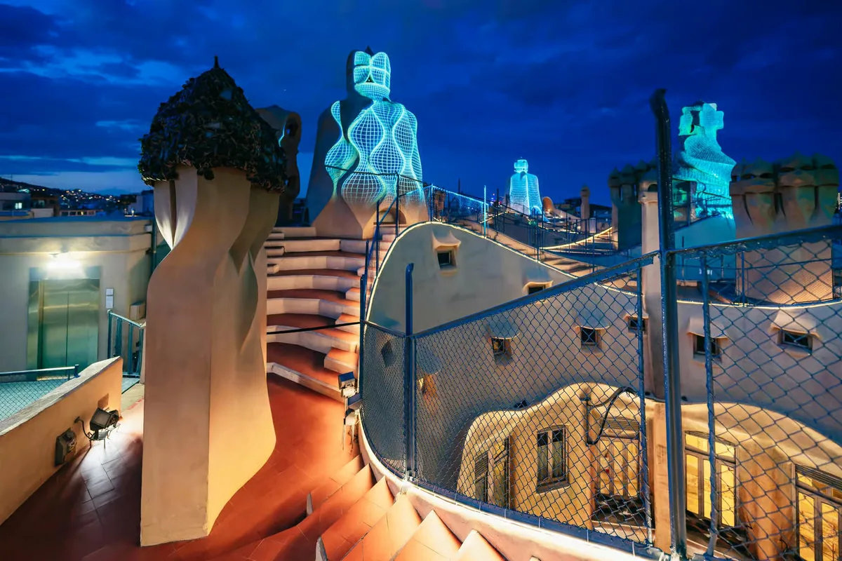 La Pedrera night experience Barcelona with rooftop audiovisual show